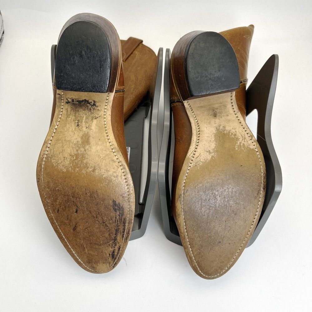 Thom McAn Western Cowboy Boots Mens Sz 9.5 Brown Leather Made in USA Vintage 70s - Picture 9 of 9